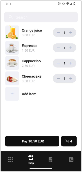 Ammer Pay menu