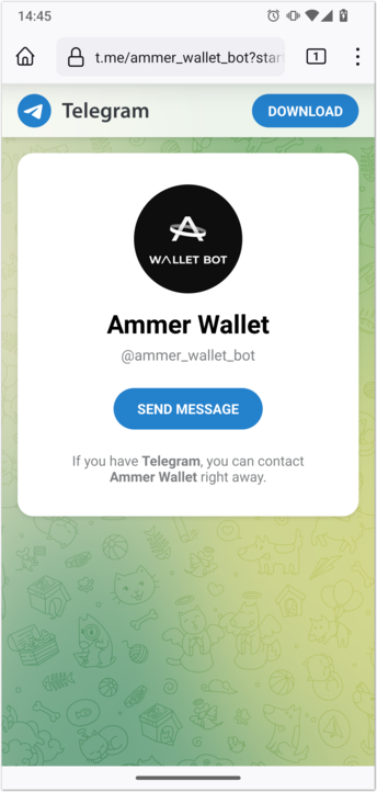 Ammer Wallet Telegram bot link
